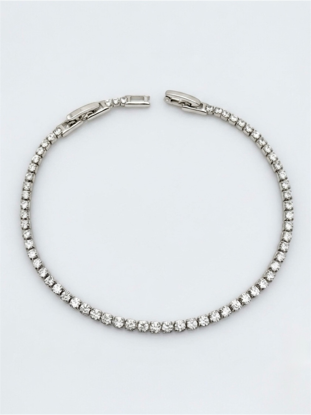 Real Zircon Adjustable Tennis Bracelet | Platinum Plated | Waterproof - Picture 2 of 12